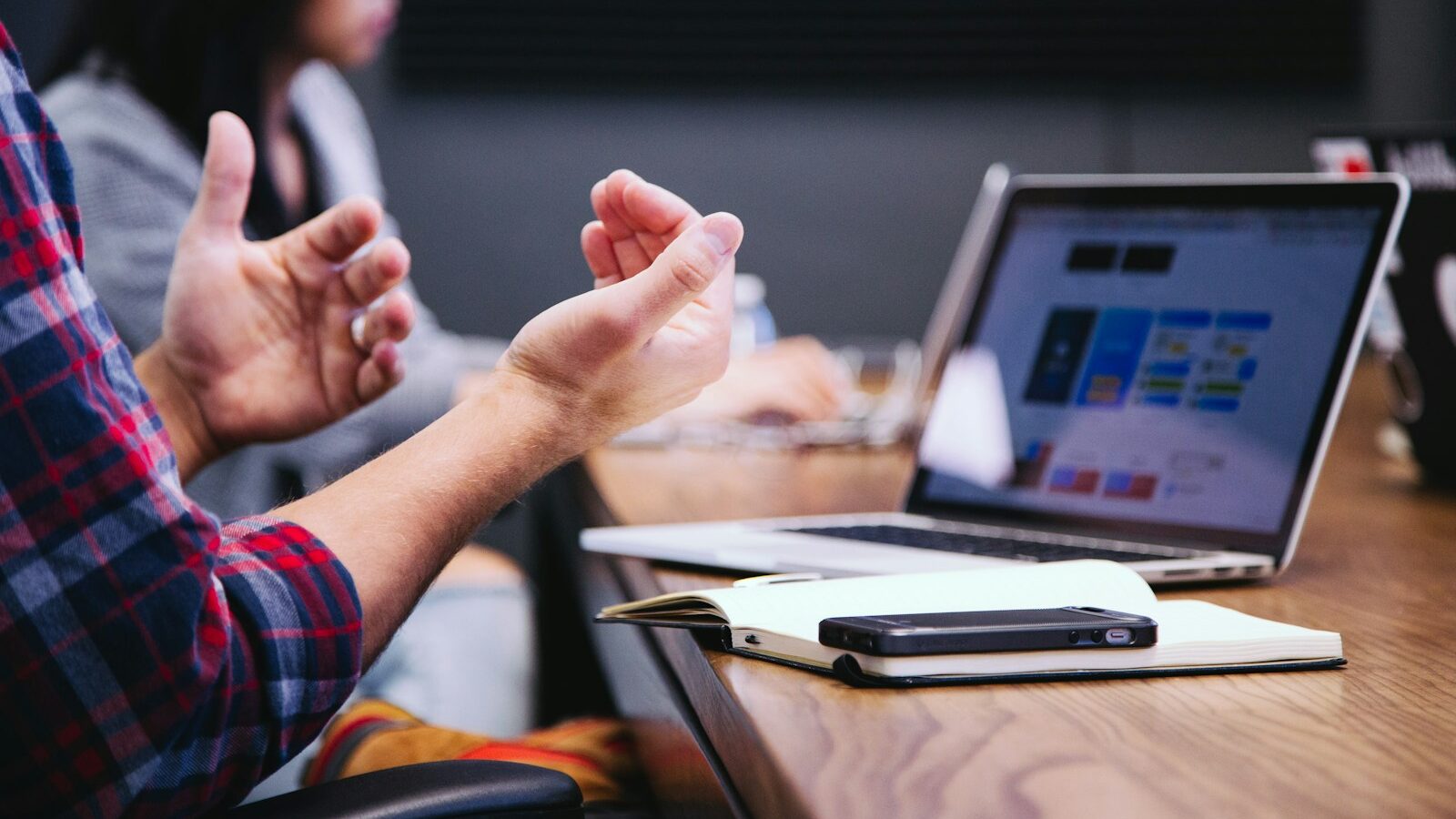 black smartphone near person